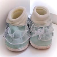Junior Joy Babysloffen Newborn Lichtblauw/wit Met Kant
