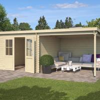 Blokhut met overkapping Orlando 581x292 Onbehandeld vuren