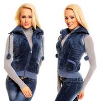 Fleece vest - bodywarmer, middelblauw, maat XS (nieuw)  