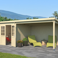 Blokhut met overkapping Sunniva 570x275 Onbehandeld vuren