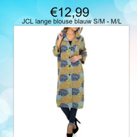JCL lange blouse met knoops sluiting blauw S/M - M/L