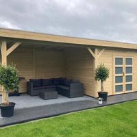 Vuren Topvision Bosuil, 300 x 300 en luifel 400 cm, onbehand