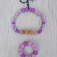 Baby-Mama geschenkset bijtring + gepersonaliseerde sleutelha