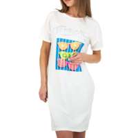 Shirt jurk Tropical fruit wit M met een vlekje