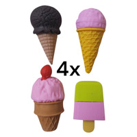 set van 4 x Gum in vrolijke ijsjes vormen