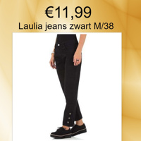 Laulia jeans zwart met knopen aan de pijpen M/38