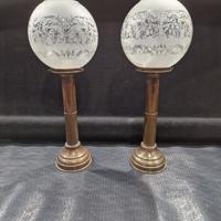 Kaarsen Lamp 40 cm hoog en breed bol diameter 15 cm