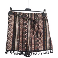 Korte broek bruin franjes L