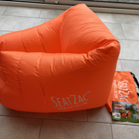 Nieuwe Sunny Orange SeatZac lucht gevuld oranje zitzak