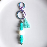 Sleutelhanger - tashanger metallic turquoise