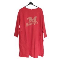 Sweat jurk motorcycle strass steentjes rood XL/XXL