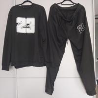 2 delige heren set zwart wit 3XL