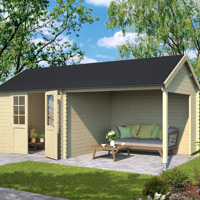 Blokhut met overkapping Fraya 575x275 Onbehandeld vuren