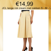 JCL lange rok cream met zakken S - M - L