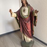 Jezusbeeld van gips van ca 80 cm