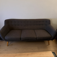 Grijze stoffen driezitter