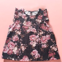 mouwloos luchtig shirt bloemen L