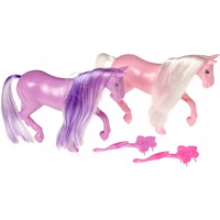 2 x Unicorn paardjes met borstels