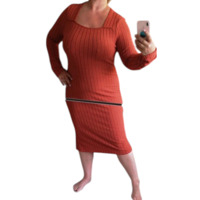 lange jurk oranje XXL
