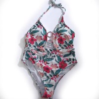 Halter badpak met ringen en riempje L
