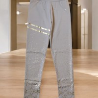 Holala stretchy legging creme goud glitter S/M