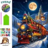 nr 75 Diamond Painting kerst trein 50x40cm (rond)
