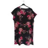 Zomerjurk bloemen zwart roze L