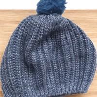 gebreide muts / baret blauw