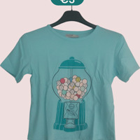 Glo-story t-shirt snoepmachine turquoise 116