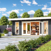 NIEUW Modern tuinhuis Sussex 2 + Bifold Door 2600X1957