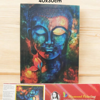 Diamond Painting Pakket - Boeddha veelkleurig - 40x30 cm - C