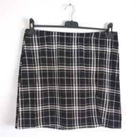 stretchy rok zwart wit geruit M