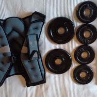 Gewichten 4x 0.50 kg en 2x 1 kg met halter en trainingsveld 5 kg