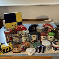 23 blikken, oud en nieuw, bus blik trommel LOS TE KOOP