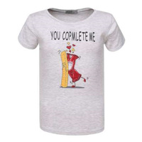 Glo-Story t-shirt you complete me grijs 164