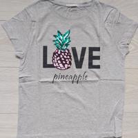 Glo-story t-shirt grijs love pineapple S