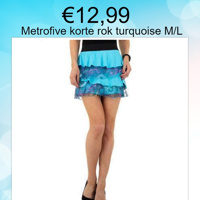 Metrofive korte rok turquoise M/L