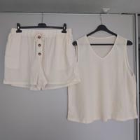 2 delige dames set creme XXL