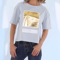 Glo-Story t-shirt Shine all day lichtblauw XL/42