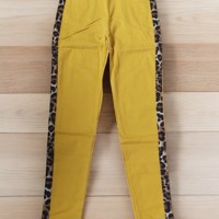 Fashion stevige legging panterprint geel S/M