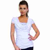 Shirt met sierketting, 1 maat 34,36,38,40, lila/wit (nieuw) 