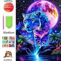nr 10 Diamond Painting panter 50x40cm (vierkant)