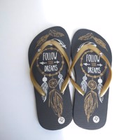 Teenslipper zwart goud met strass steentjes 32