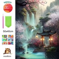 nr 9 Diamond Painting watervallen 50x40cm (vierkant)