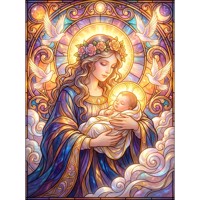 nr 66 Diamond painting moeder kind duiven 50x40cm (vierkant)