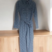 White Icy spijker jumpsuit maantjes blauw M