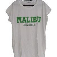 White Icy nachthemd Malibu California wit groen one size