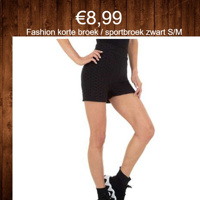 Fashion korte broek / sportbroek zwart S/M