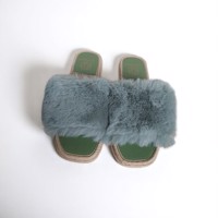 Fluffy muiltjes - slippers groen 39