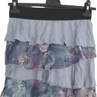 Metrofive mini rok met laagjes van kant blauw L/XL